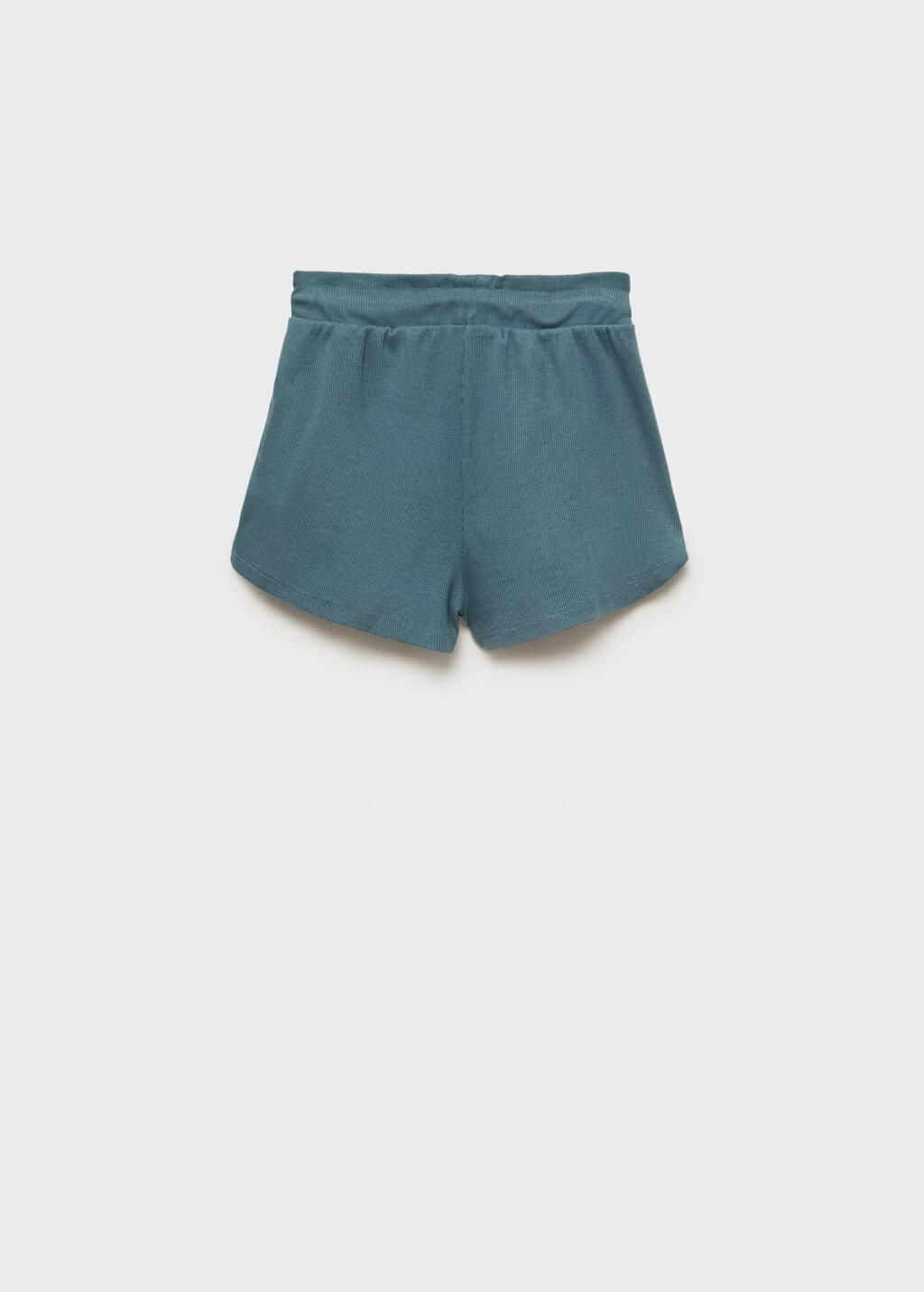 Blue Elastic Waist Shorts, Kids Girl, , large image number 0