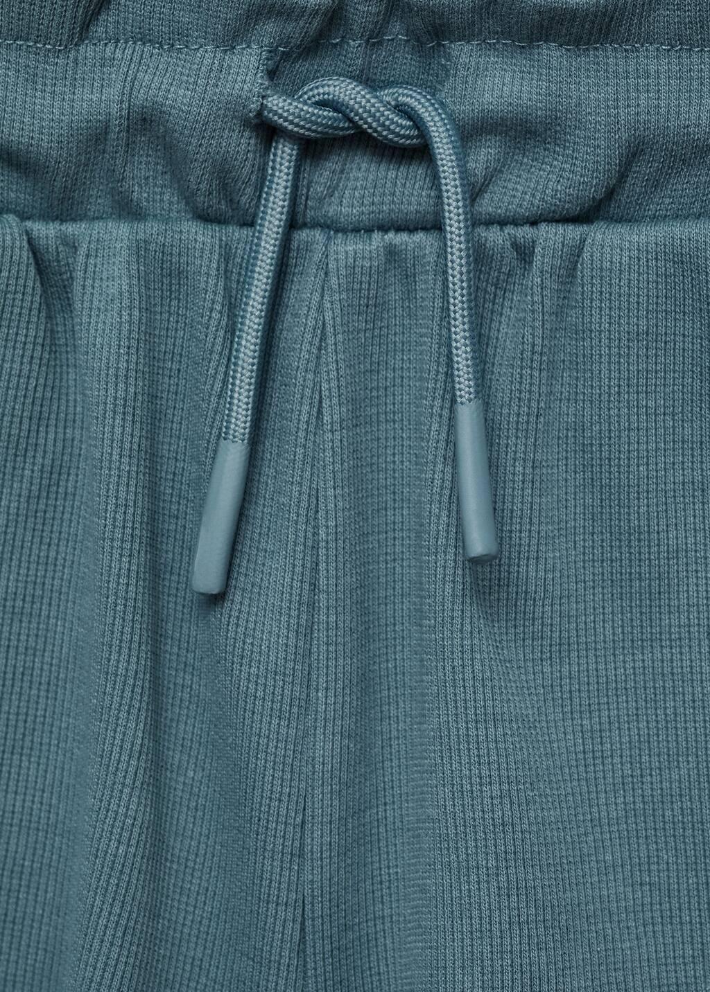 Blue Elastic Waist Shorts, Kids Girl, , large image number 1