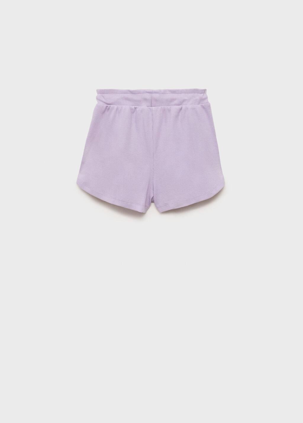 Purple Lt Pastel Elastic Waist Shorts, Kids Girl, , large image number 1