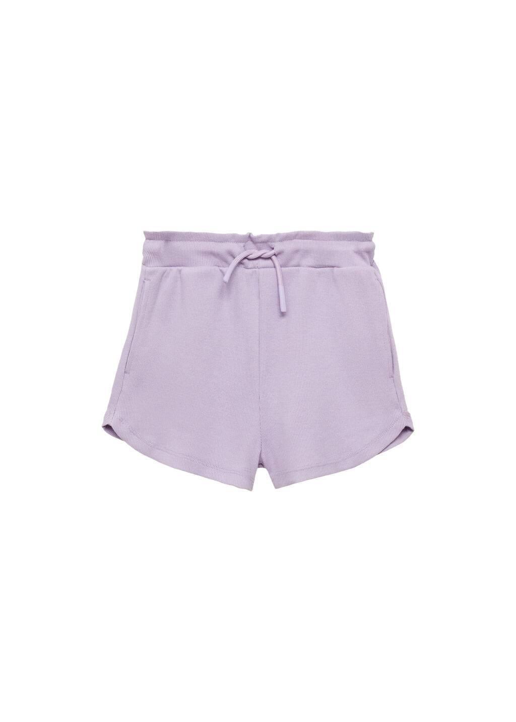 Purple Lt Pastel Elastic Waist Shorts, Kids Girl, , large image number 3