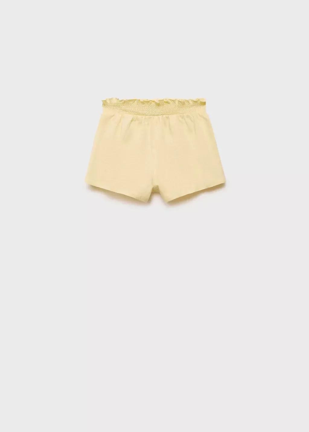 Yellow Ruffled Shorts, Baby Girl, , large image number 0