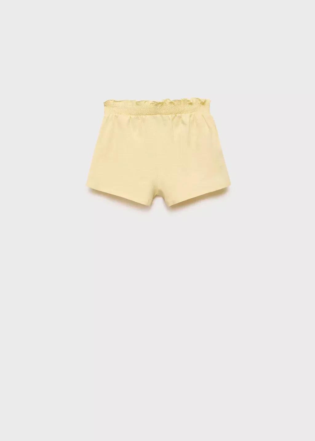Yellow Ruffled Shorts, Baby Girl, , large image number 1
