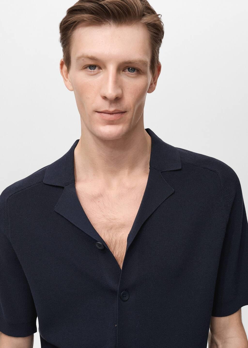 NAVY Fine knit shirt, , large image number 1