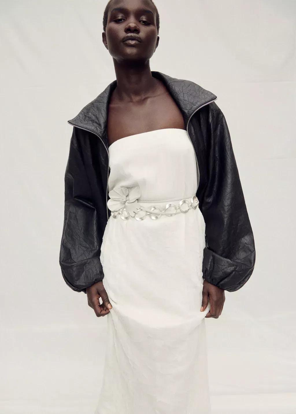 White Straight Tulle Skirt, , large image number 2