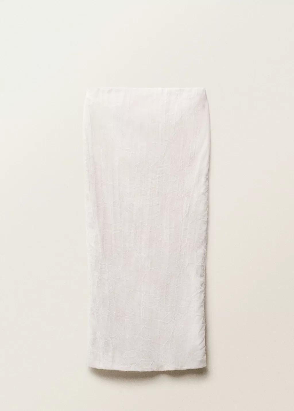 White Straight Tulle Skirt, , large image number 3