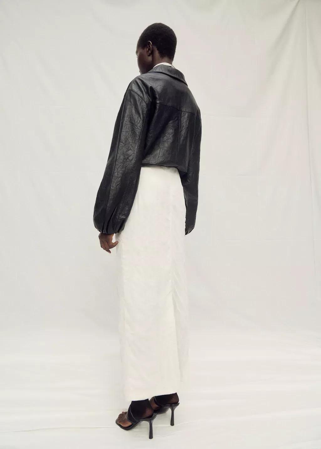 White Straight Tulle Skirt, , large image number 6
