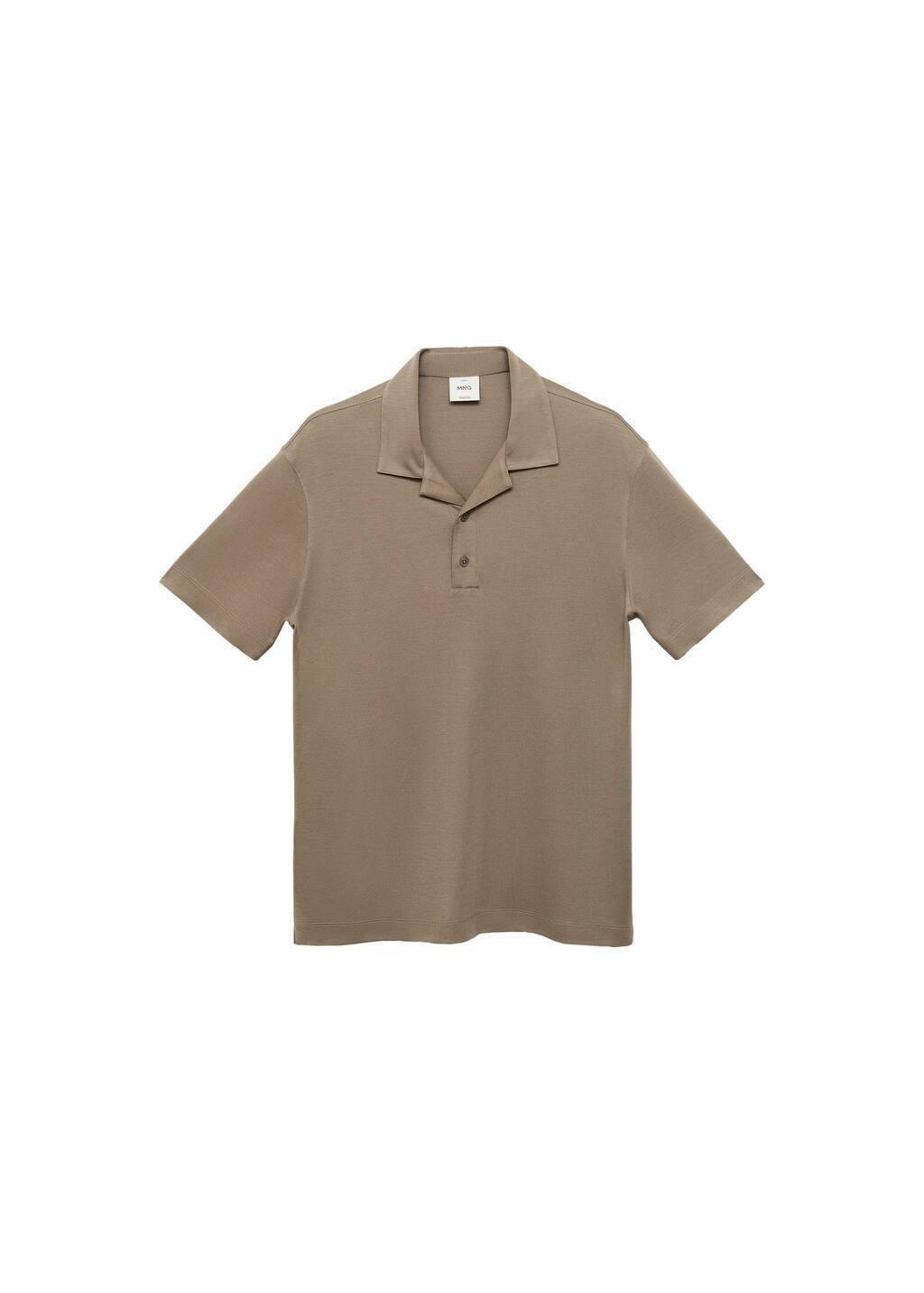 Grey Lyocell Polo Shirt With Bowling Collar, , large image number 2