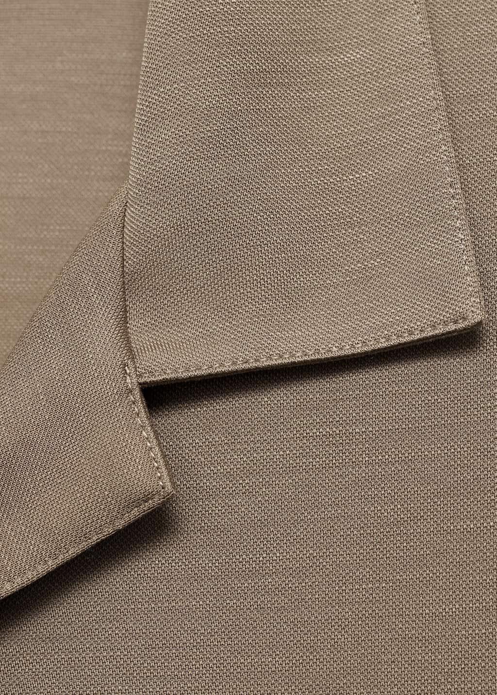 Grey Lyocell Polo Shirt With Bowling Collar, , large image number 5