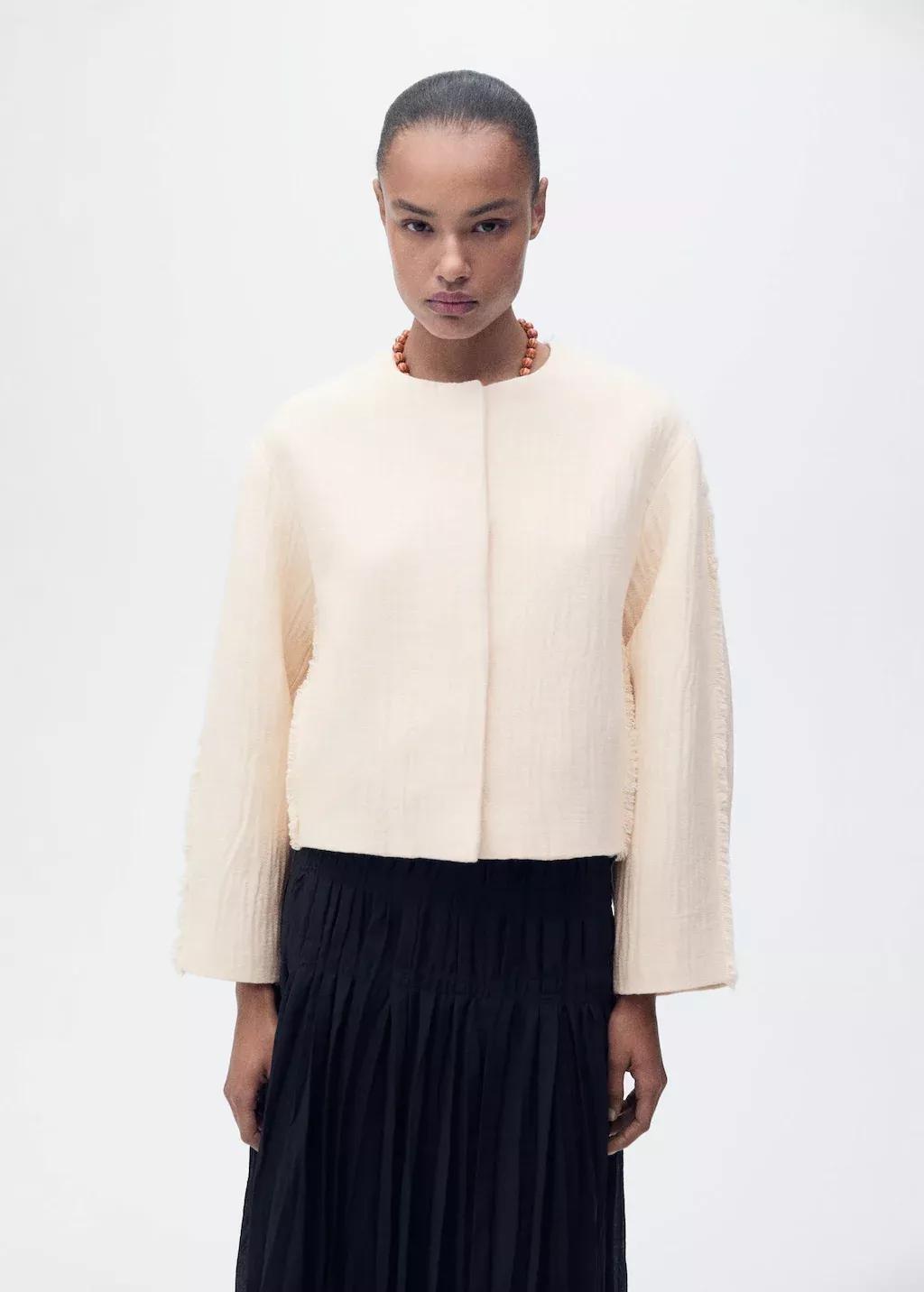 Brown Lt Pastel Oversized Cotton Jacket, , large image number 0