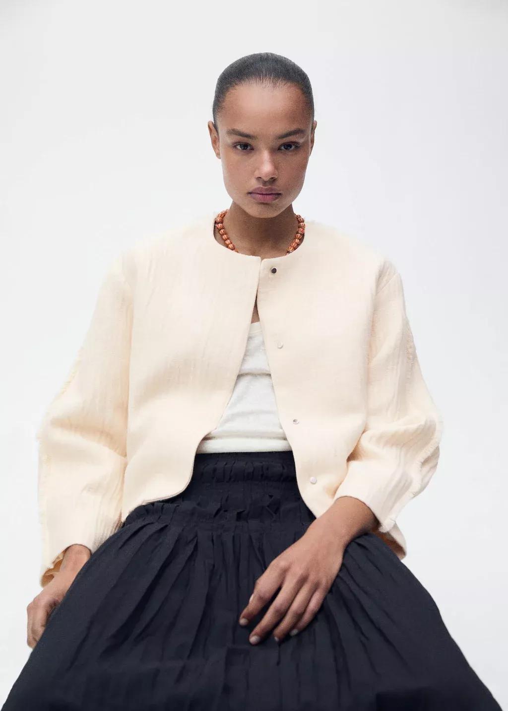 Brown Lt Pastel Oversized Cotton Jacket, , large image number 1