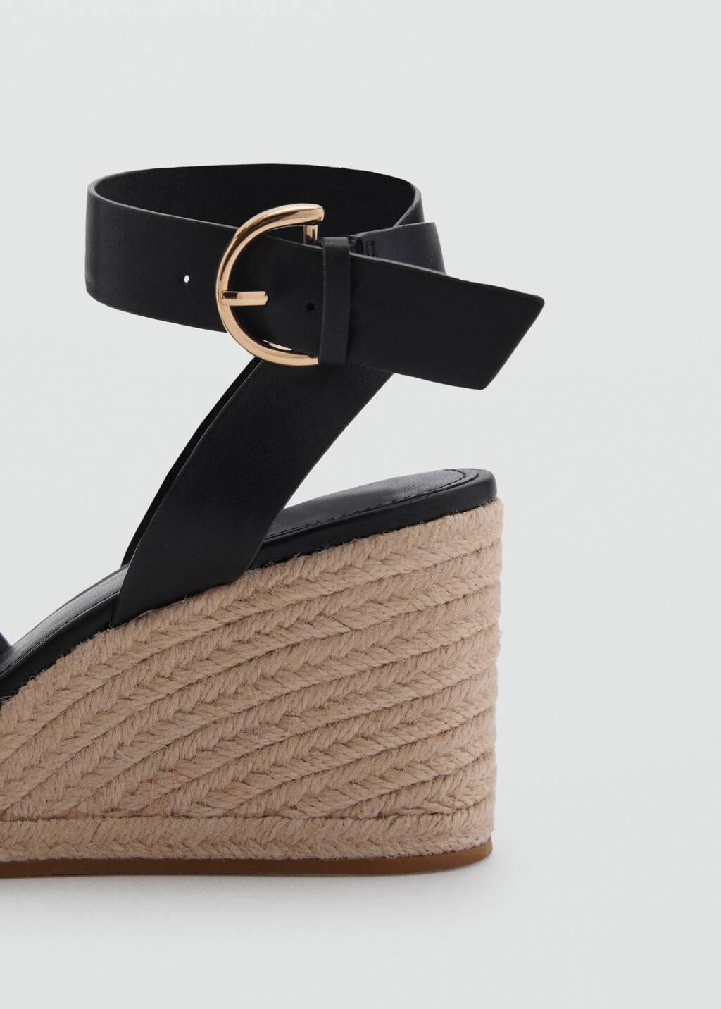 Black Wedge Sandals With Crisscross Straps, , large image number 2