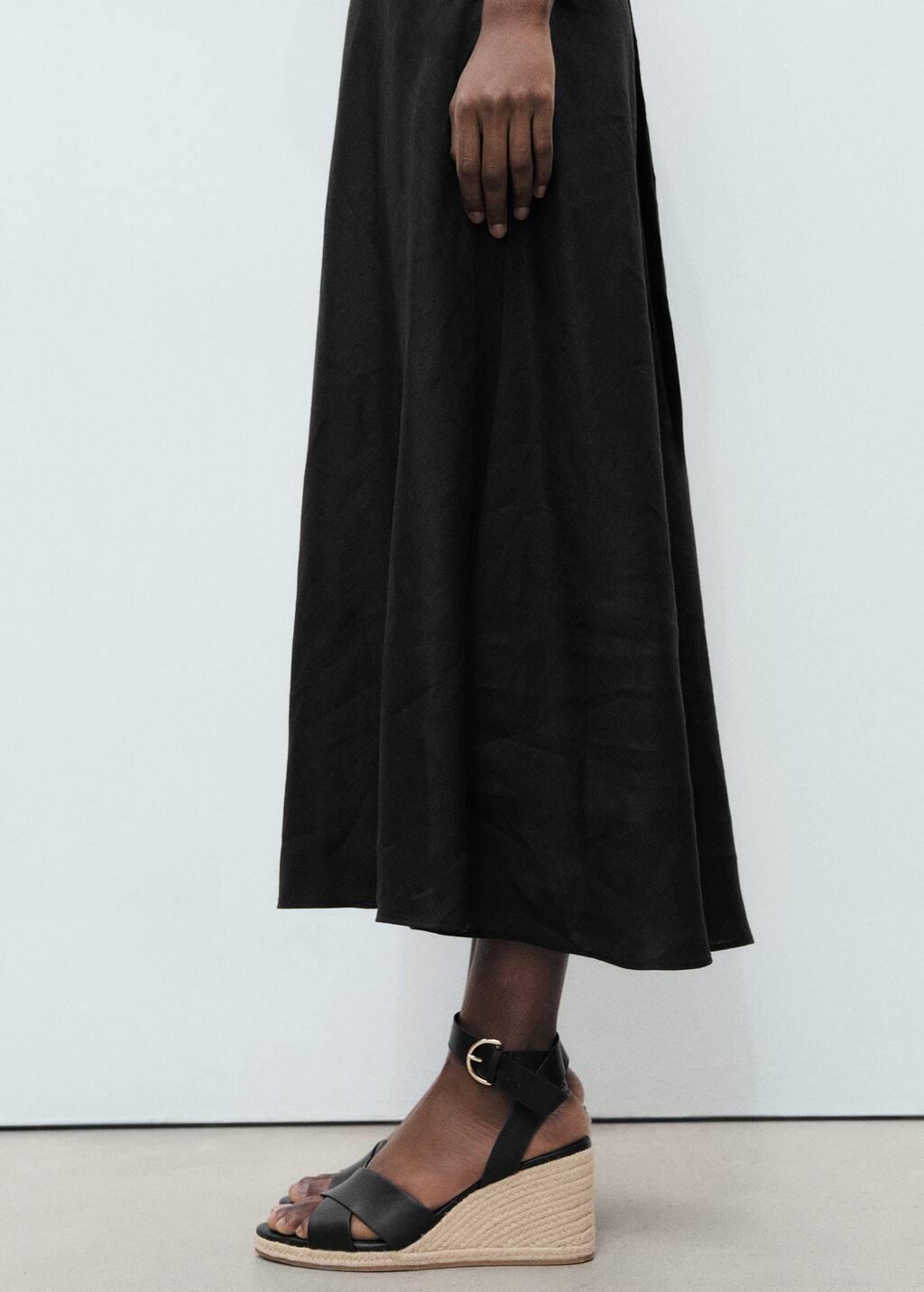 Black Wedge Sandals With Crisscross Straps, , large image number 4
