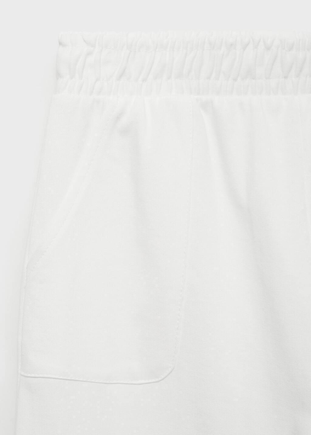 White Elastic Waist Trousers, Kids Girl, , large image number 2