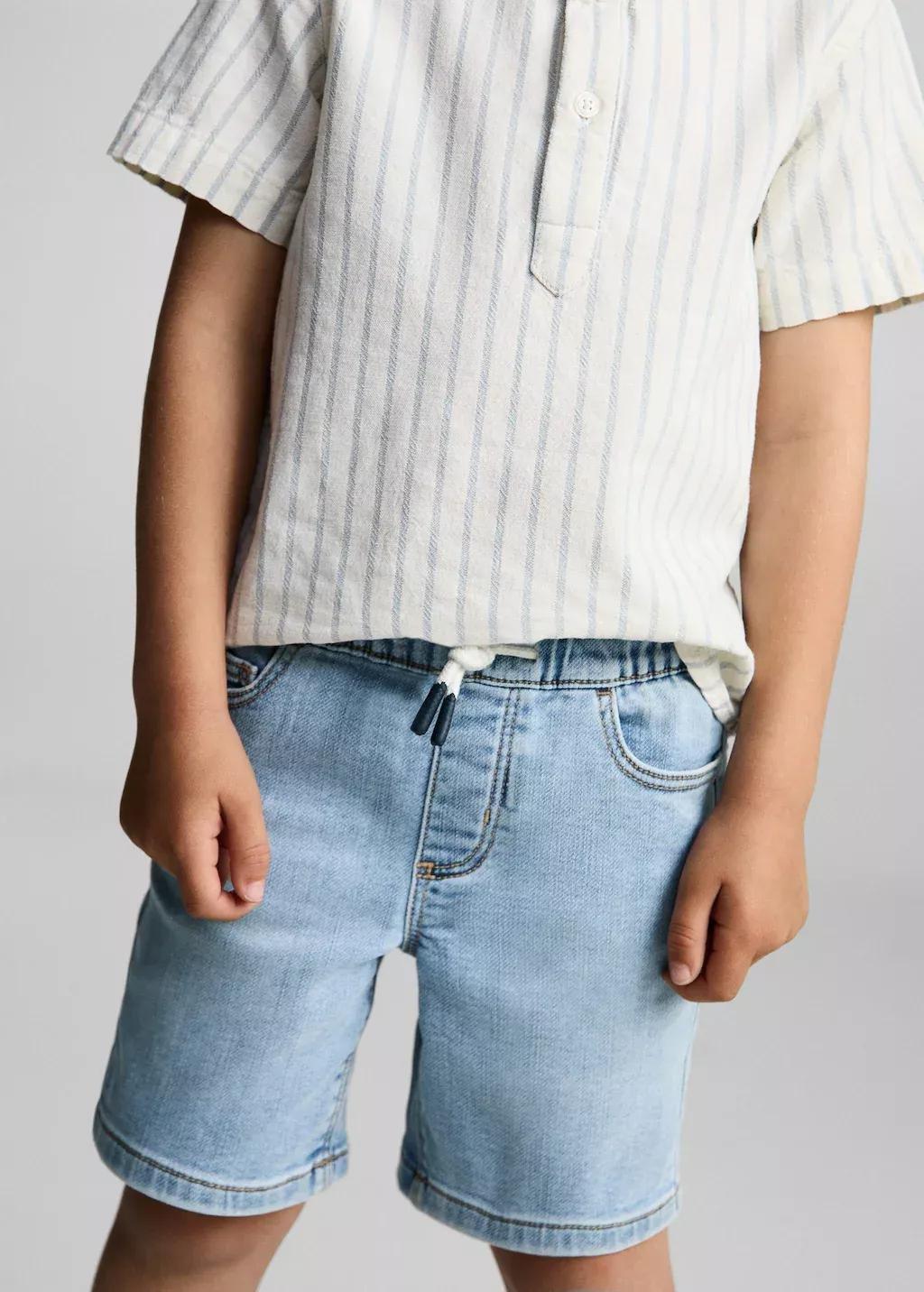 OPEN BLUE Denim cargo shorts, Baby Boy, , large image number 0