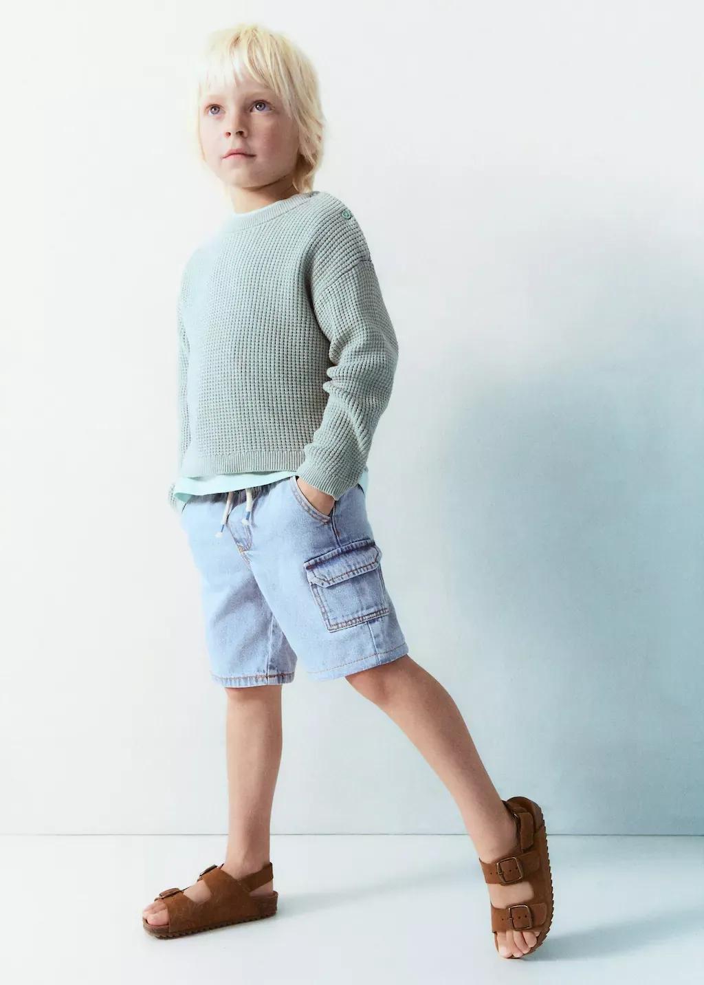 OPEN BLUE Denim cargo shorts, Baby Boy, , large image number 5