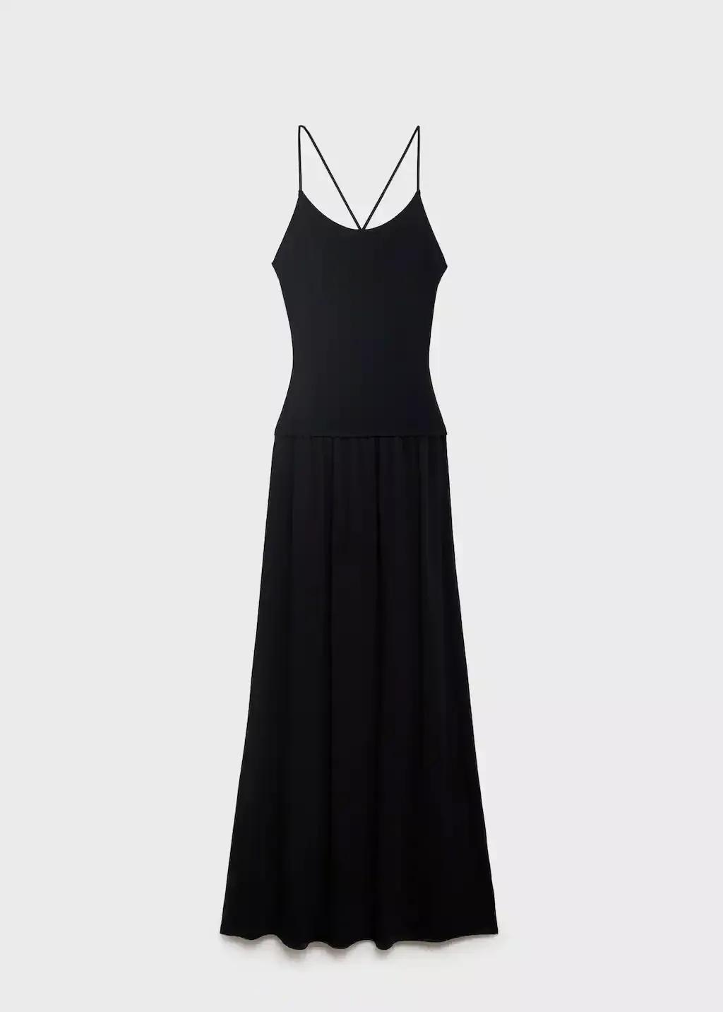 Combined-Fabric Ribbed Maxi Dress, , large image number 3