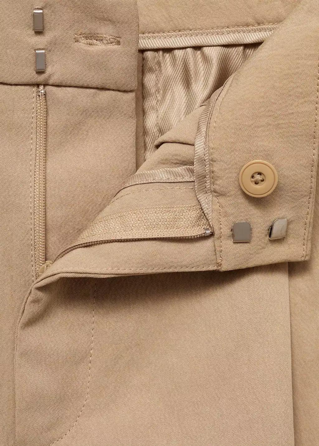 Beige Lyocell Pleated Bermuda Shorts, , large image number 4