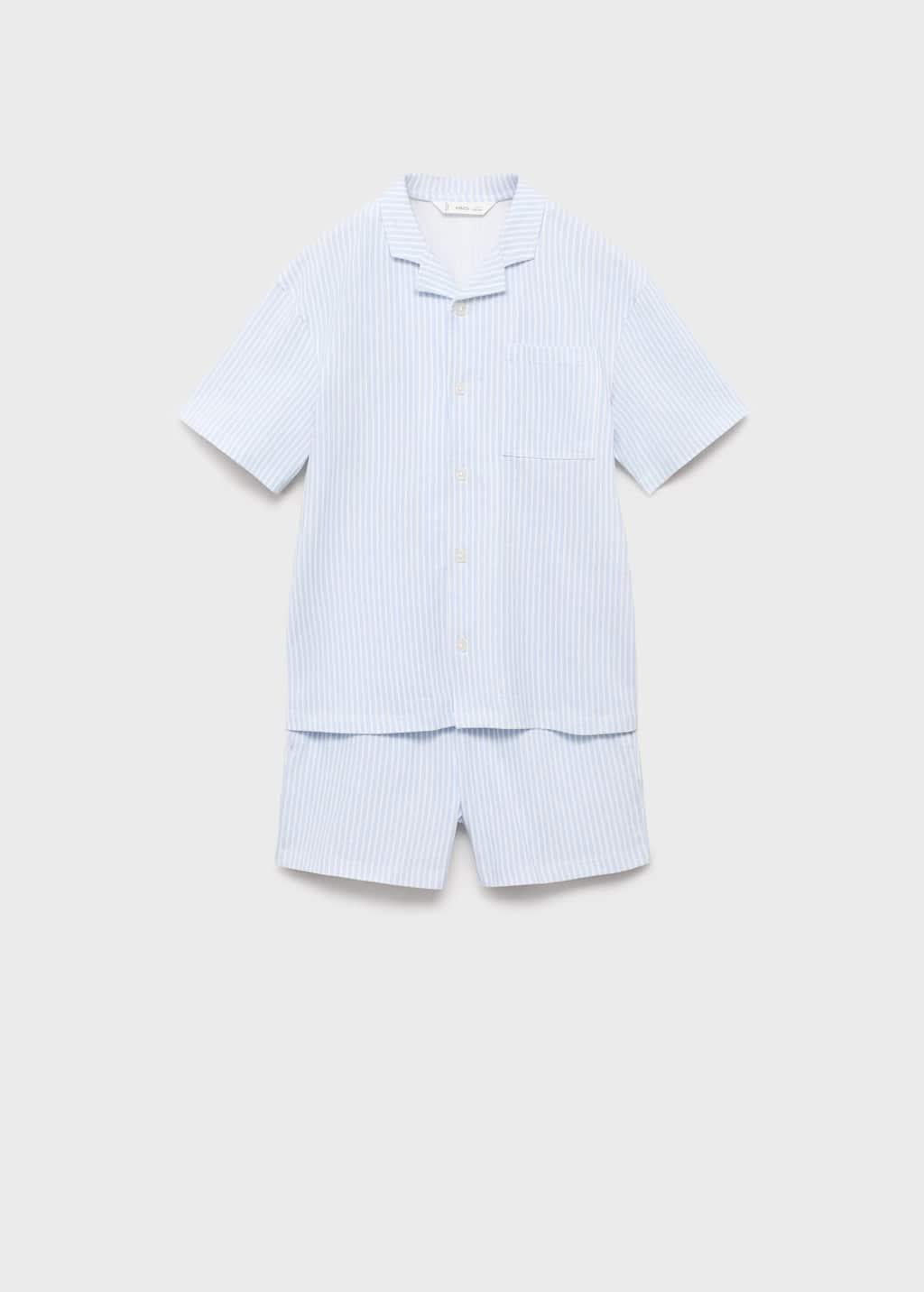 White Two-Piece Short Pyjamas, Kids Boy, , large image number 0