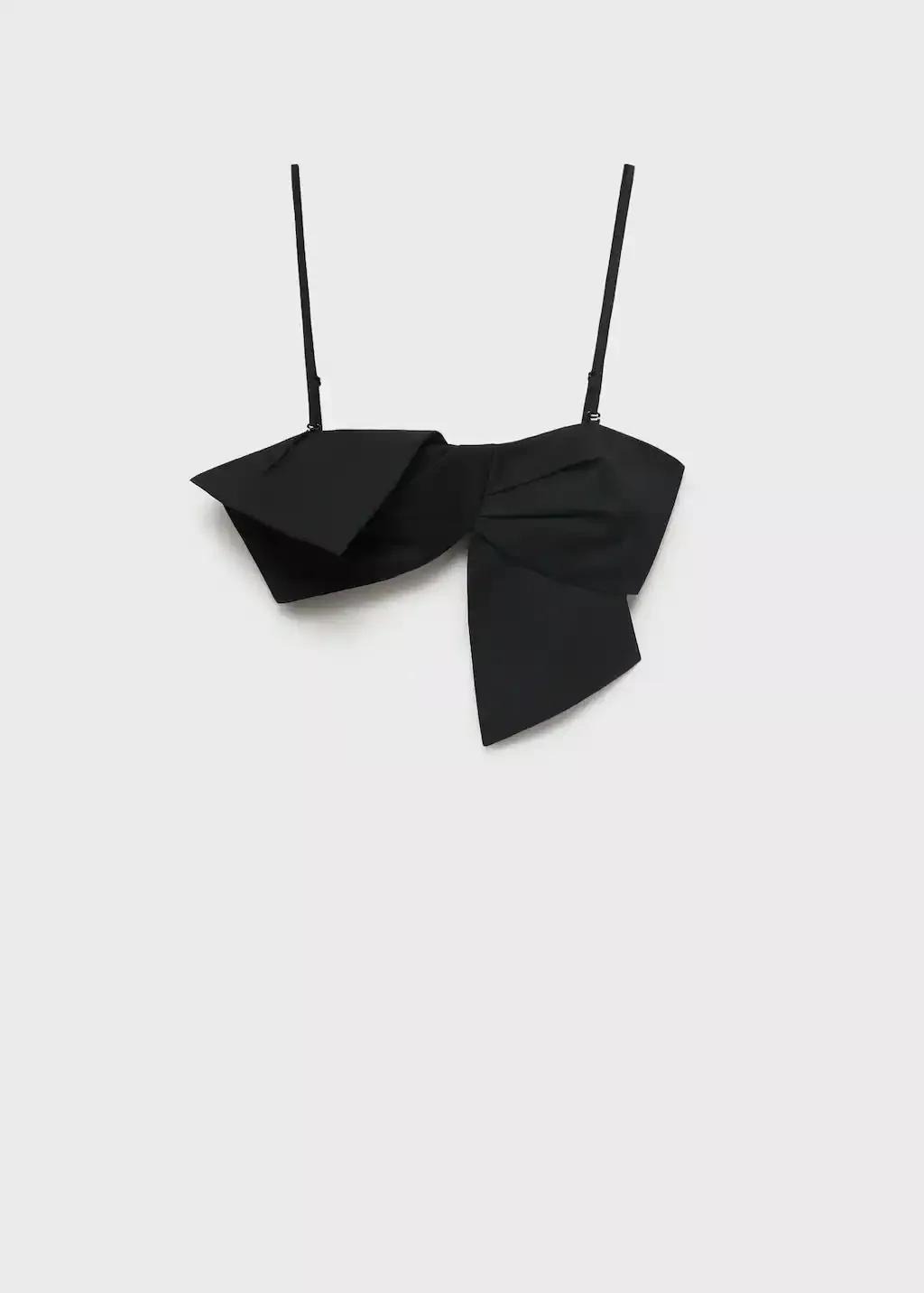 BLACK Bow-design crop top, , large image number 3