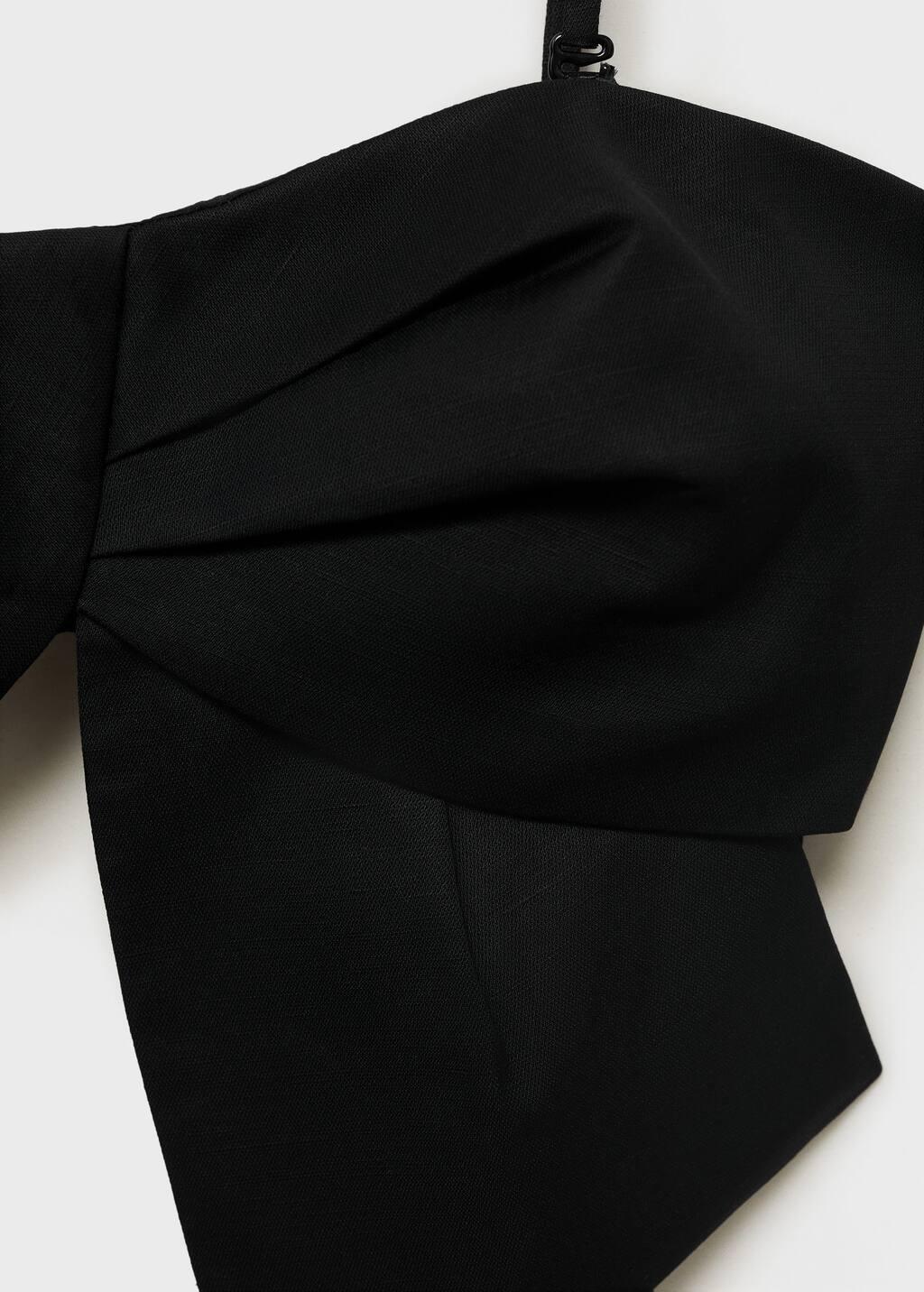 BLACK Bow-design crop top, , large image number 4