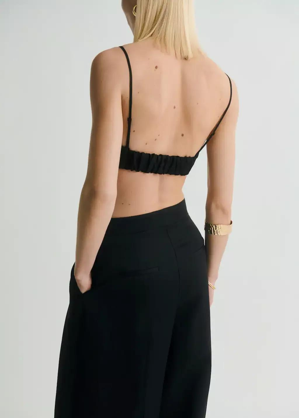 BLACK Bow-design crop top, , large image number 5