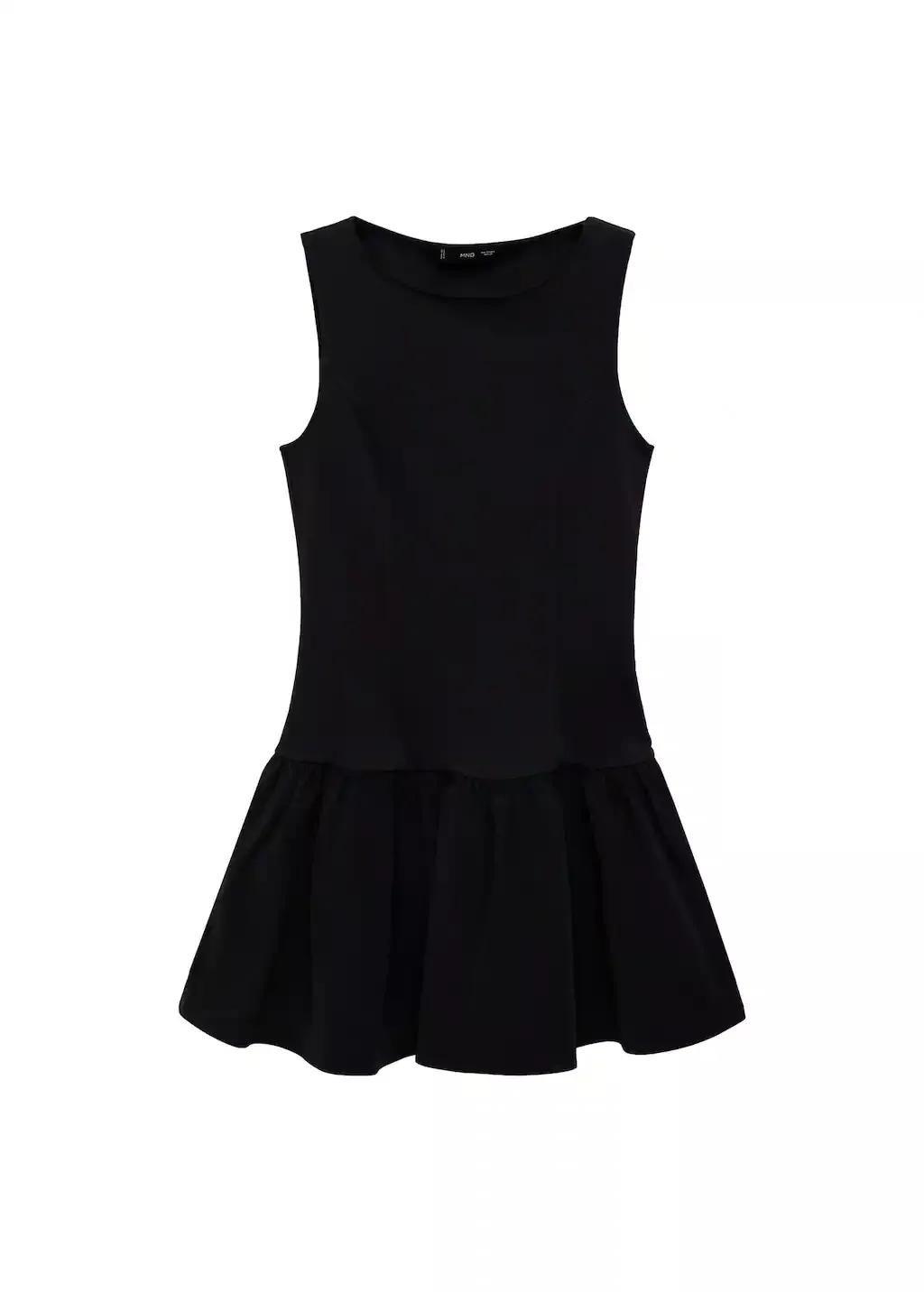Black Short Combined Dress, , large image number 3