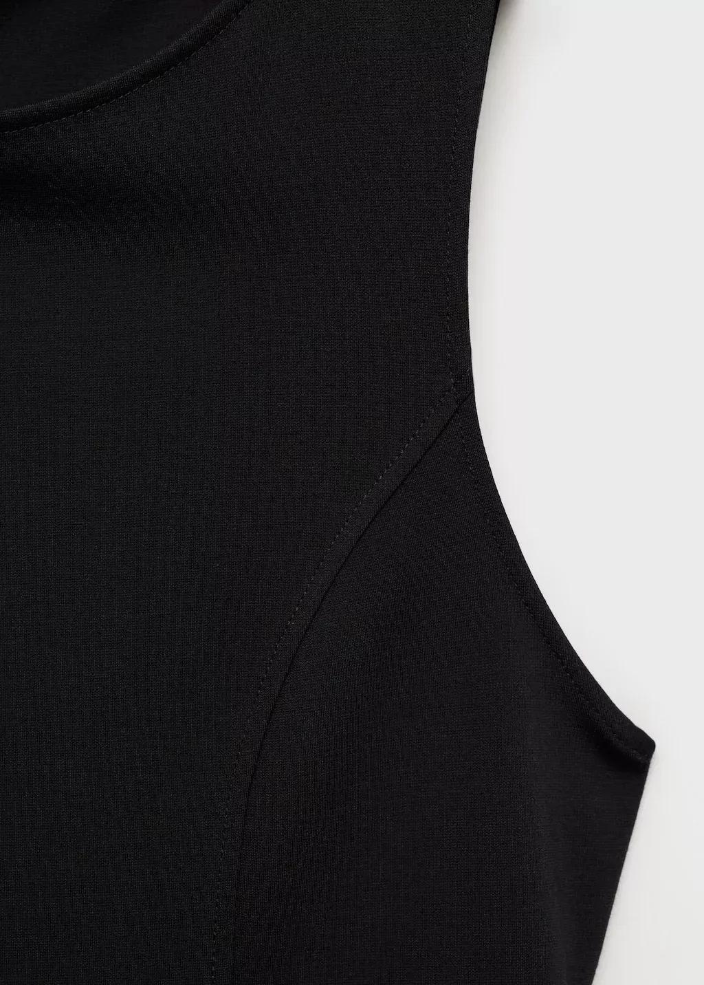 Black Short Combined Dress, , large image number 4