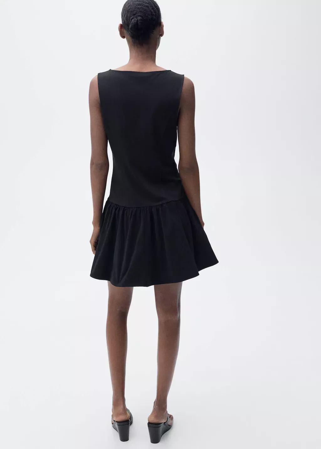 Black Short Combined Dress, , large image number 5