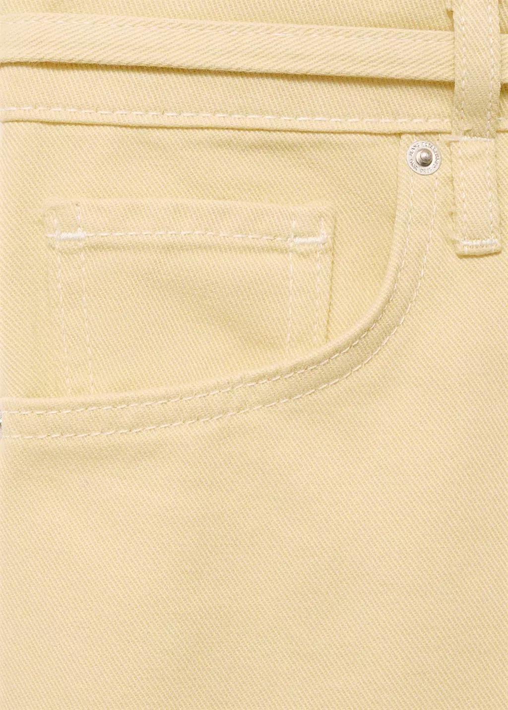 WHITE Low-rise wide-leg jeans with belt, , large image number 4