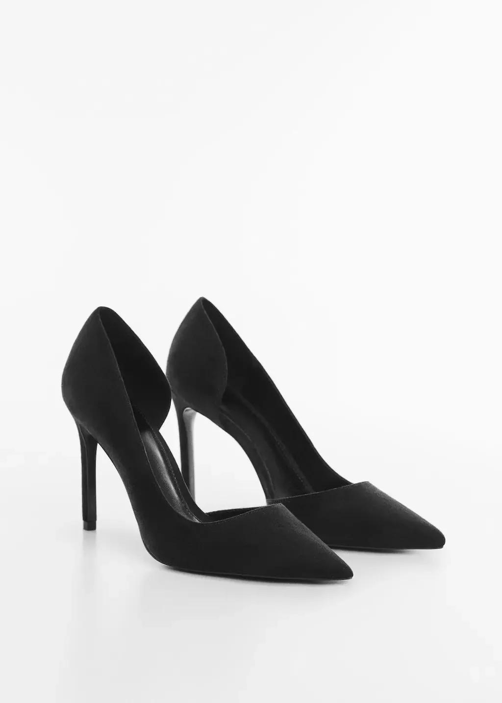 Black Asymmetrical Heeled Shoes, , large image number 0