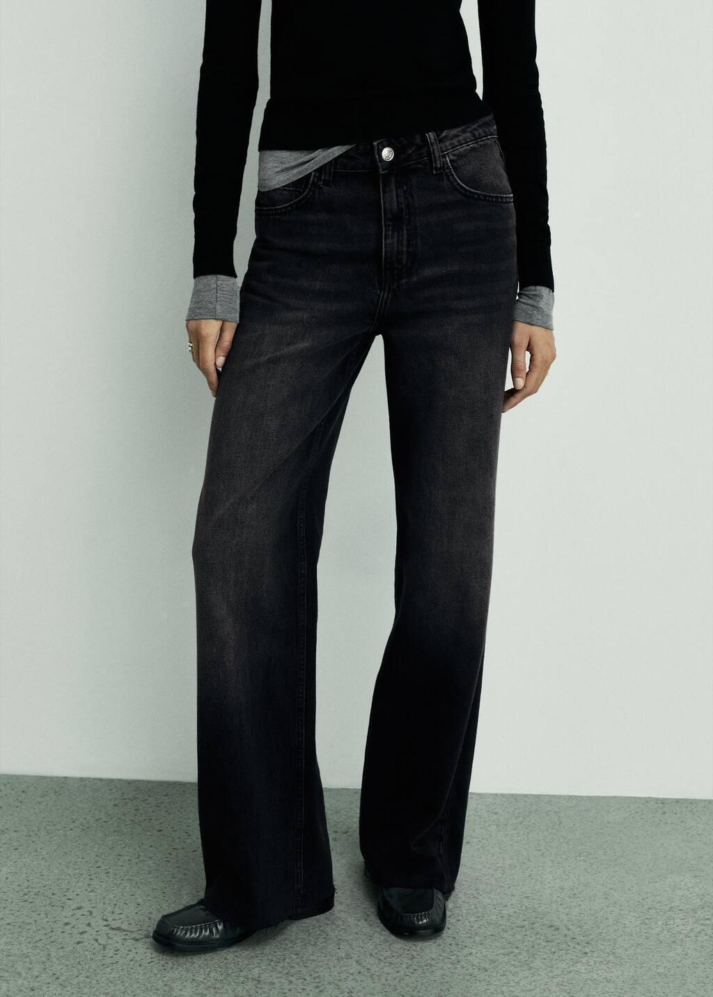 Grey Wide leg Jeans With High Waist Danila, , large image number 0