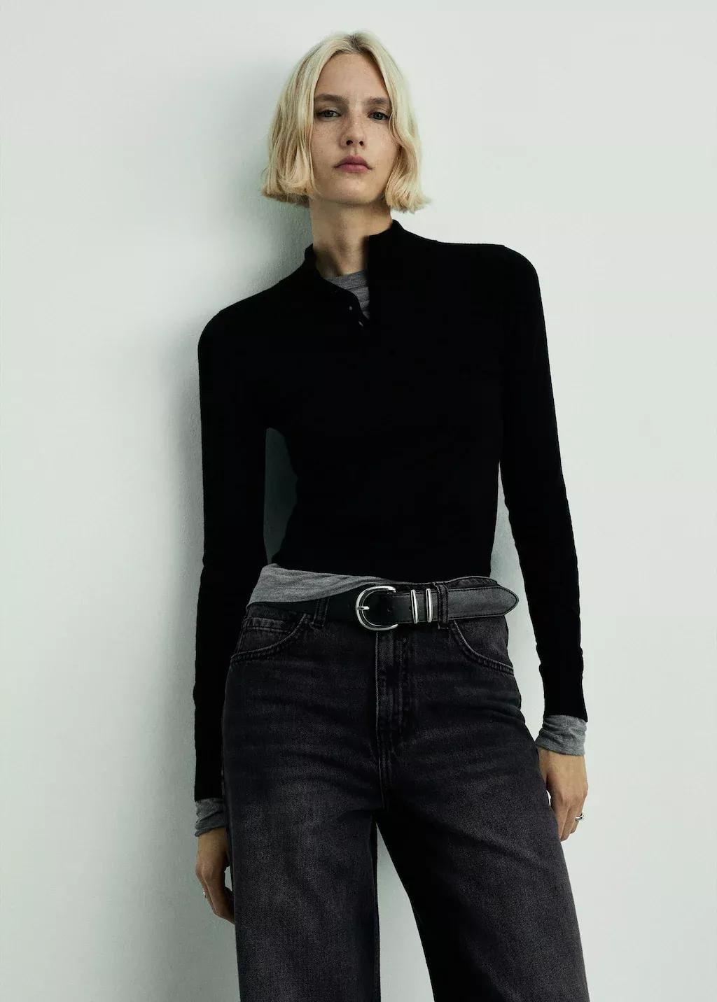 Grey Wide leg Jeans With High Waist Danila, , large image number 1