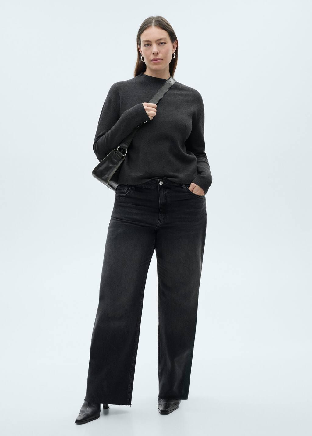 Grey Wide leg Jeans With High Waist Danila, , large image number 3