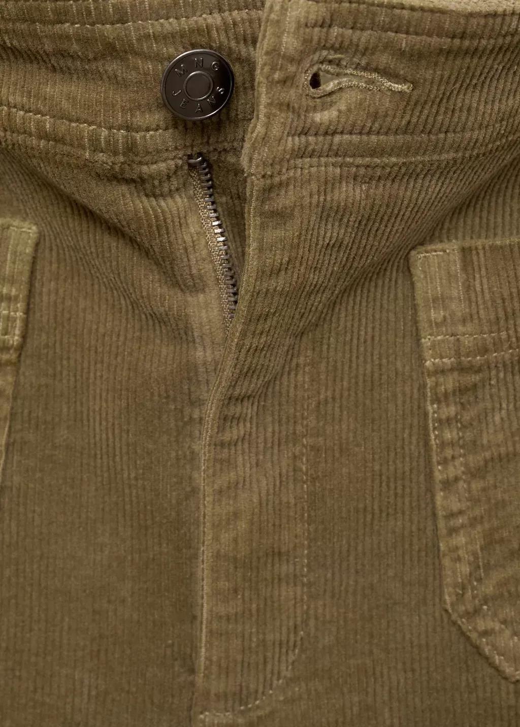 Khaki Catherin Culotte Corduroy Trousers, , large image number 3