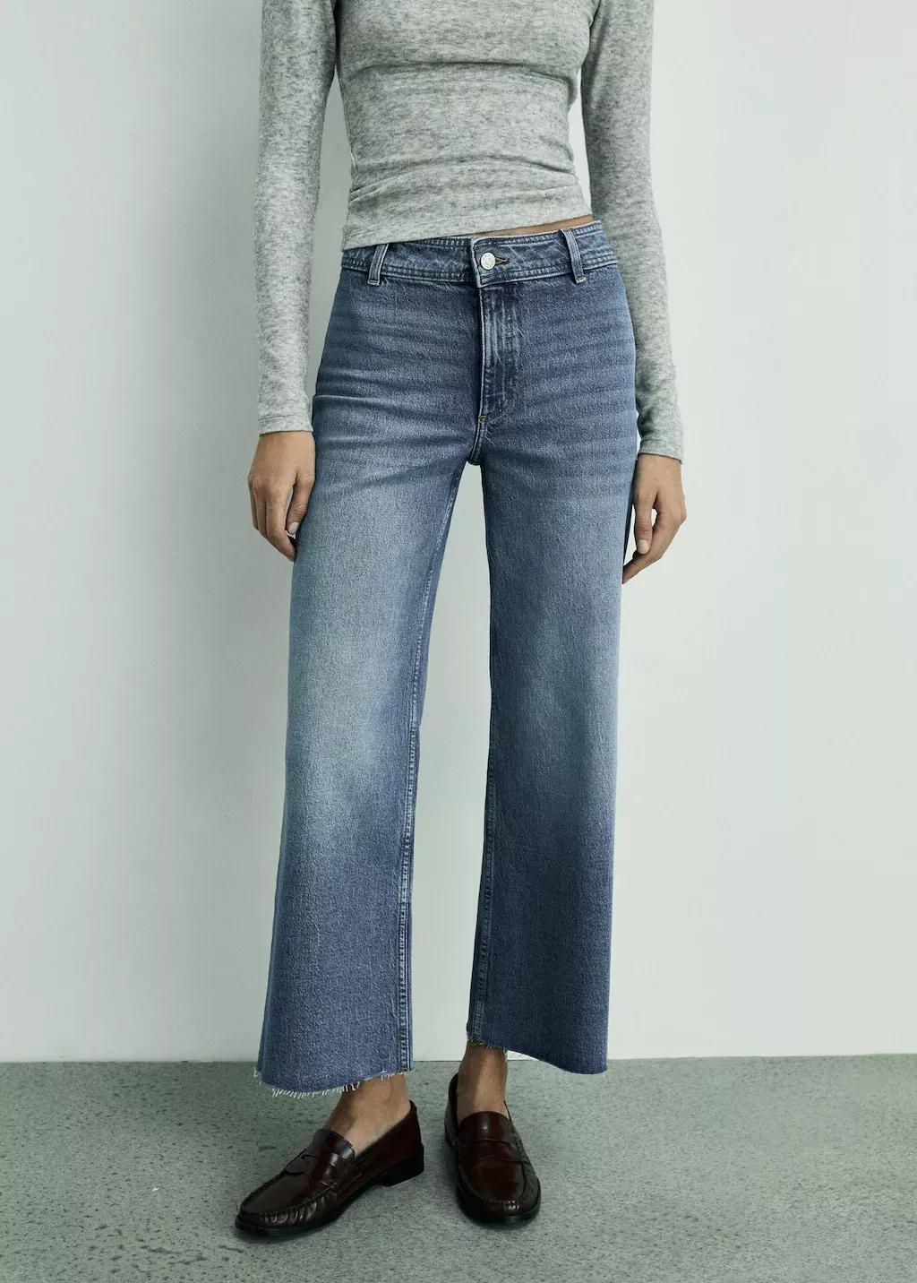 Blue Catherin Culotte High-Rise Jeans, , large image number 0