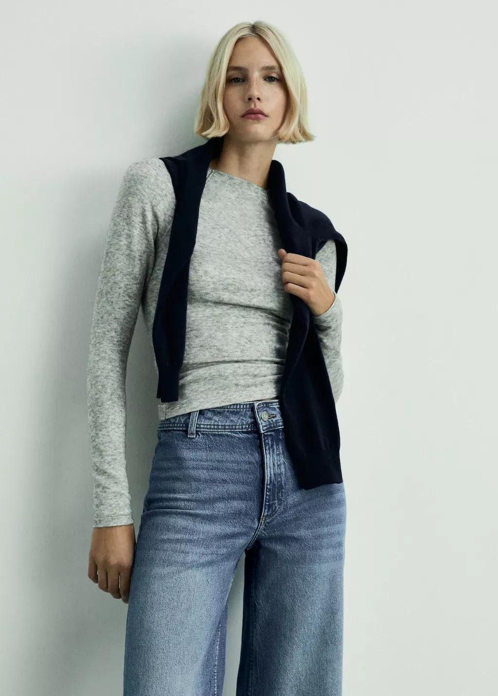 Blue Catherin Culotte High-Rise Jeans, , large image number 1
