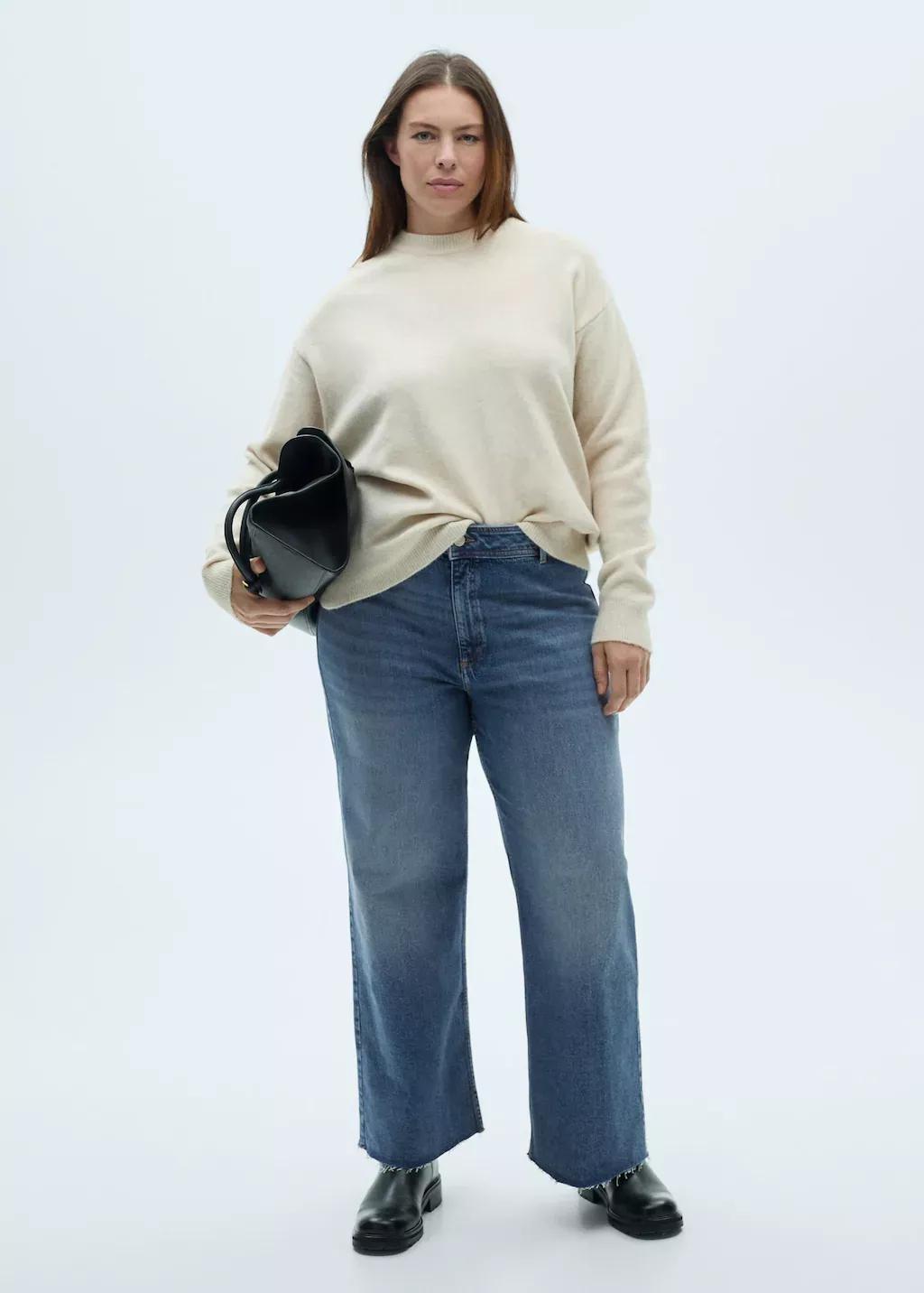 Blue Catherin Culotte High-Rise Jeans, , large image number 3