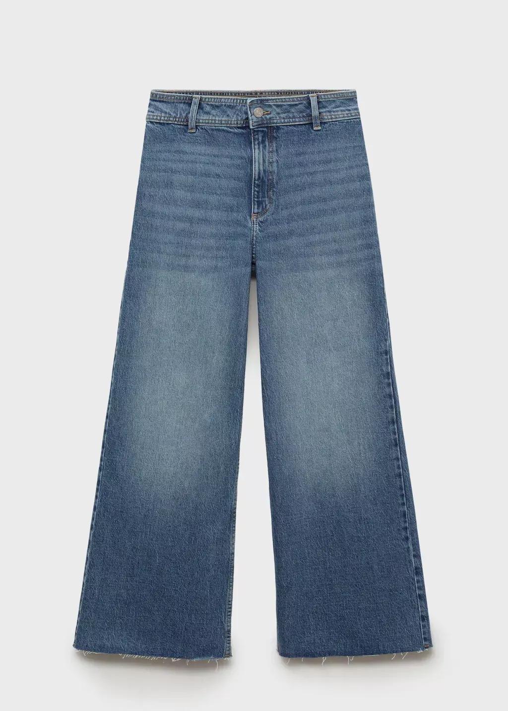 Blue Catherin Culotte High-Rise Jeans, , large image number 4