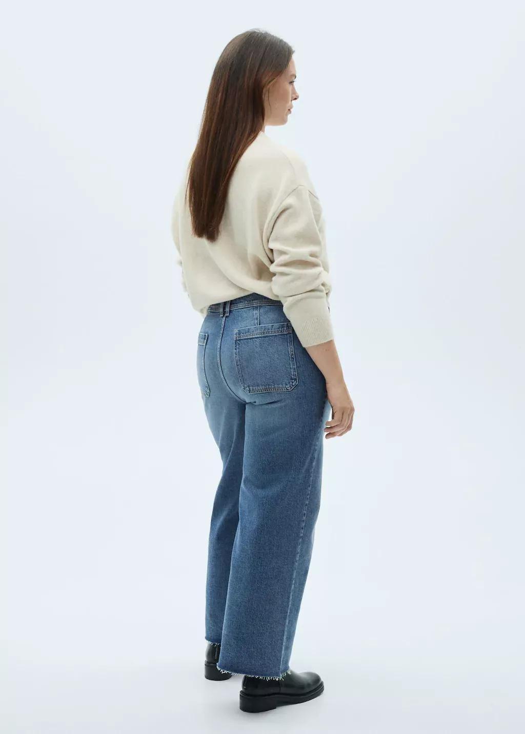 Blue Catherin Culotte High-Rise Jeans, , large image number 5