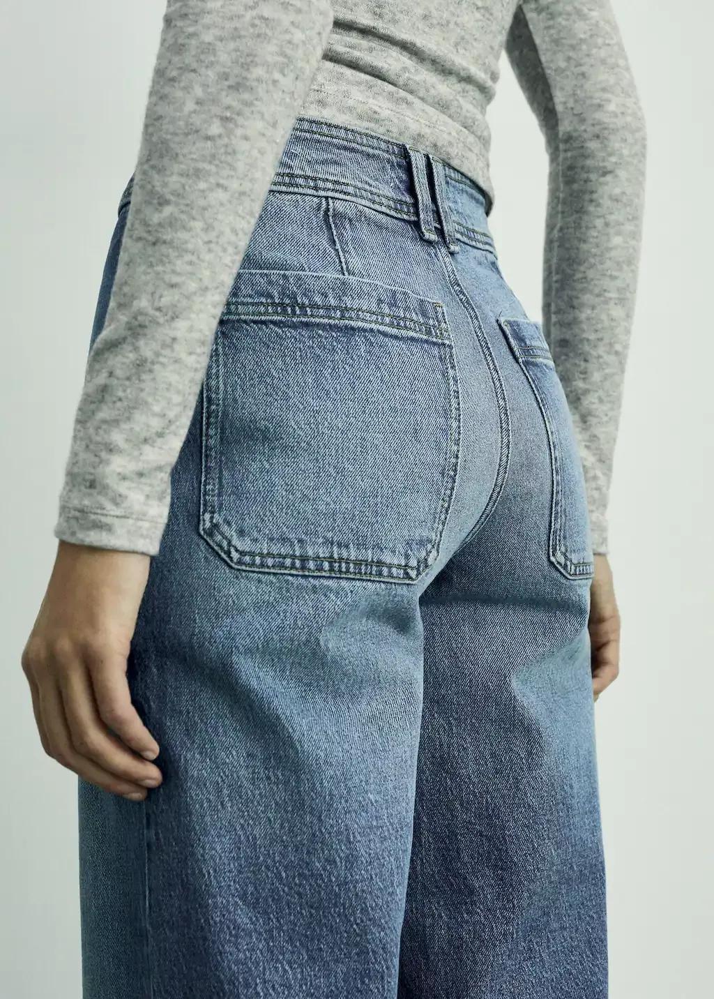Blue Catherin Culotte High-Rise Jeans, , large image number 7