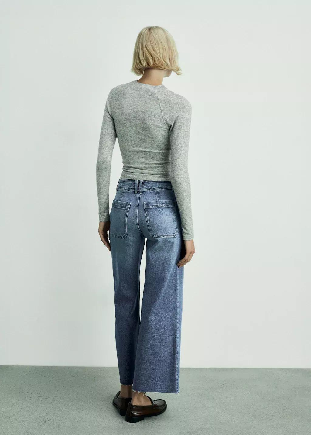 Blue Catherin Culotte High-Rise Jeans, , large image number 9