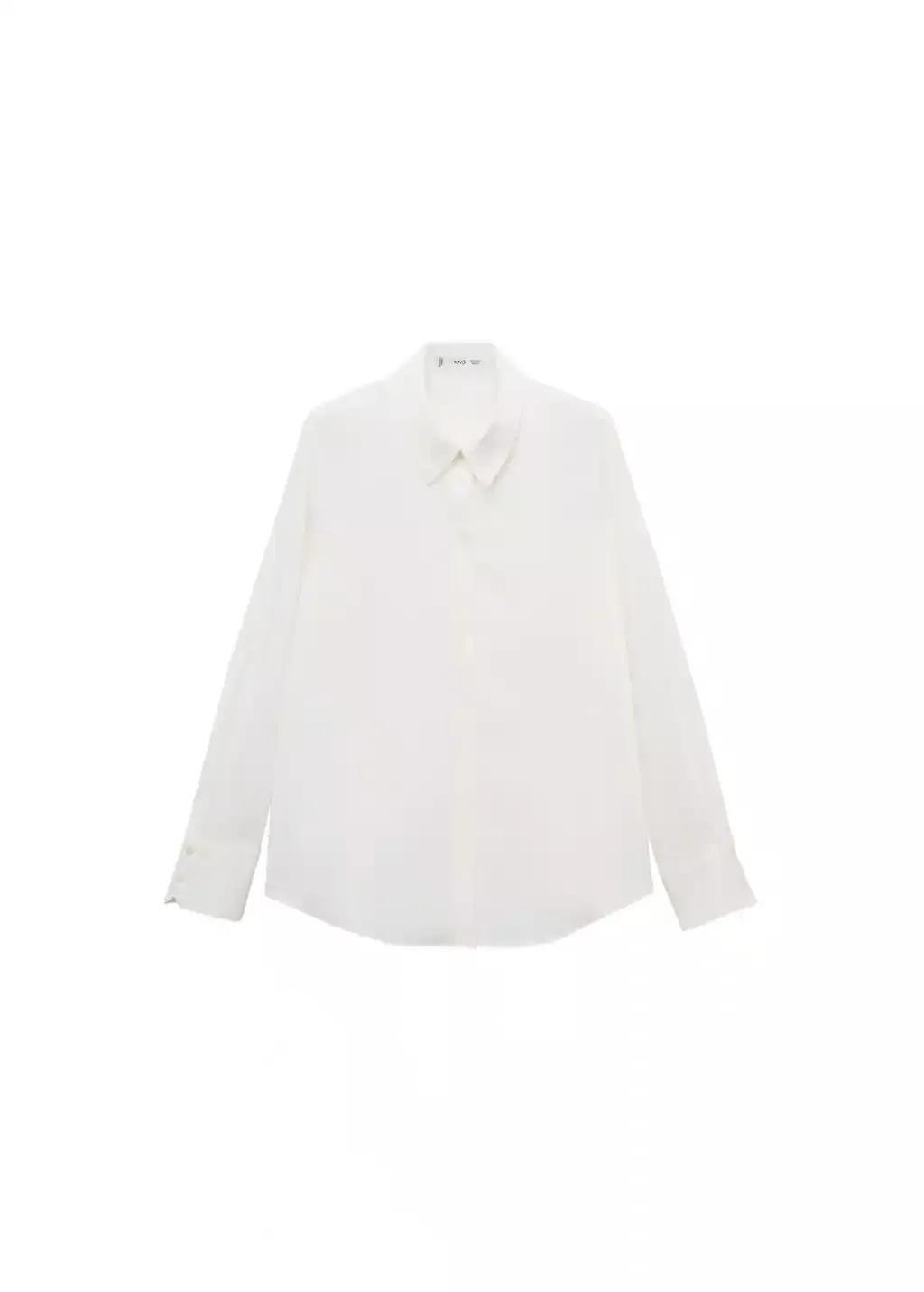 White Flowing Long Sleeve Shirt, , large image number 2