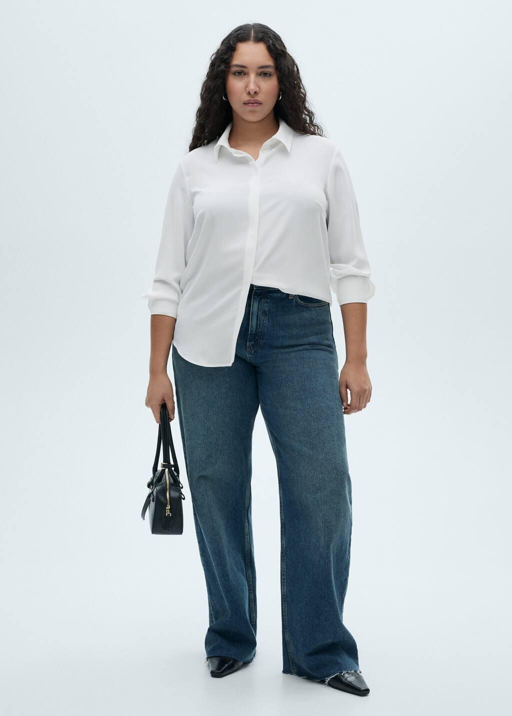 White Flowing Long Sleeve Shirt, , large image number 3