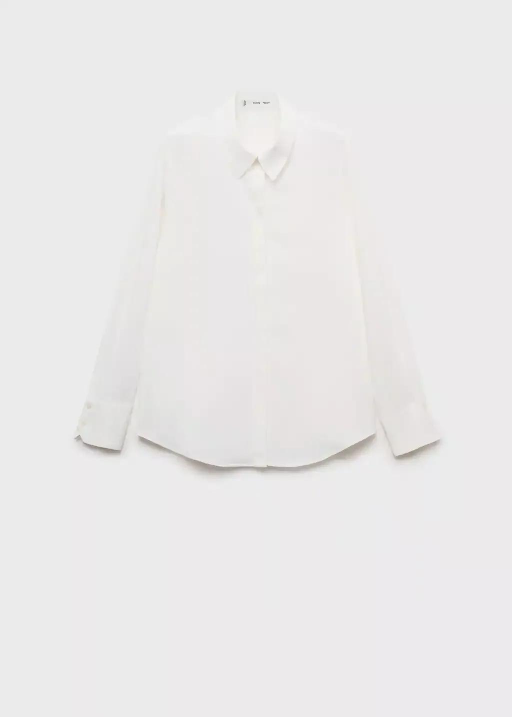 White Flowing Long Sleeve Shirt, , large image number 4