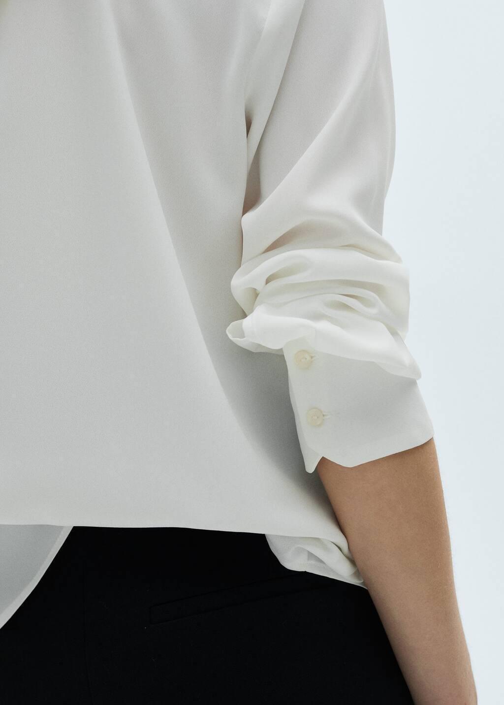 White Flowing Long Sleeve Shirt, , large image number 7