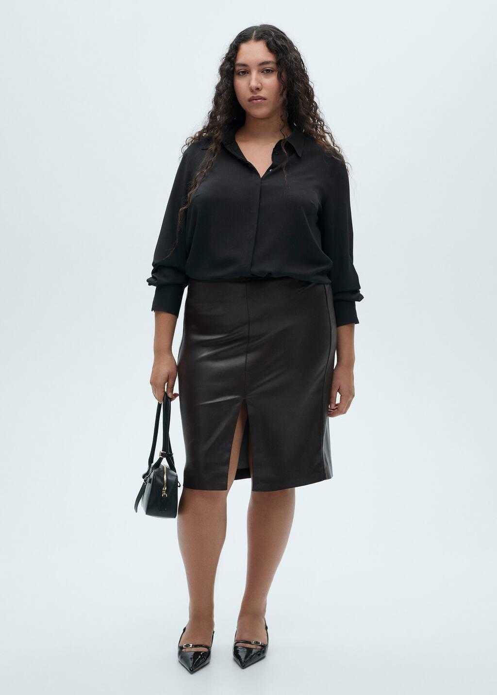 Black Flowing Long Sleeve Shirt, , large image number 3