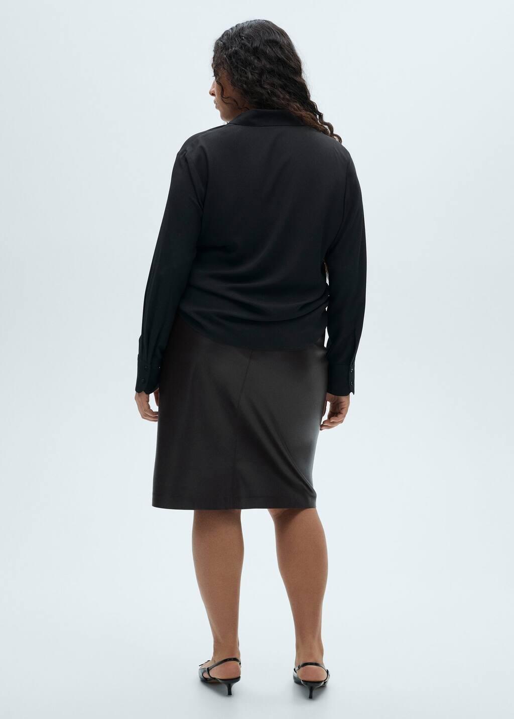 Black Flowing Long Sleeve Shirt, , large image number 4