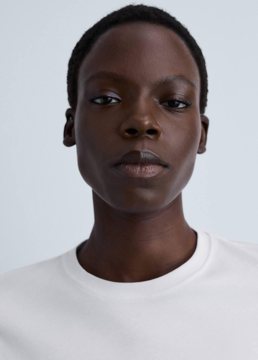 White Thin Round-Neck T-Shirt, , large image number 1
