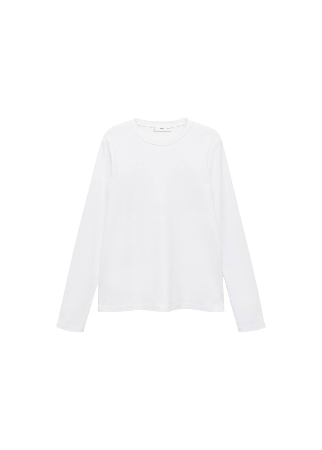 White Thin Round-Neck T-Shirt, , large image number 2