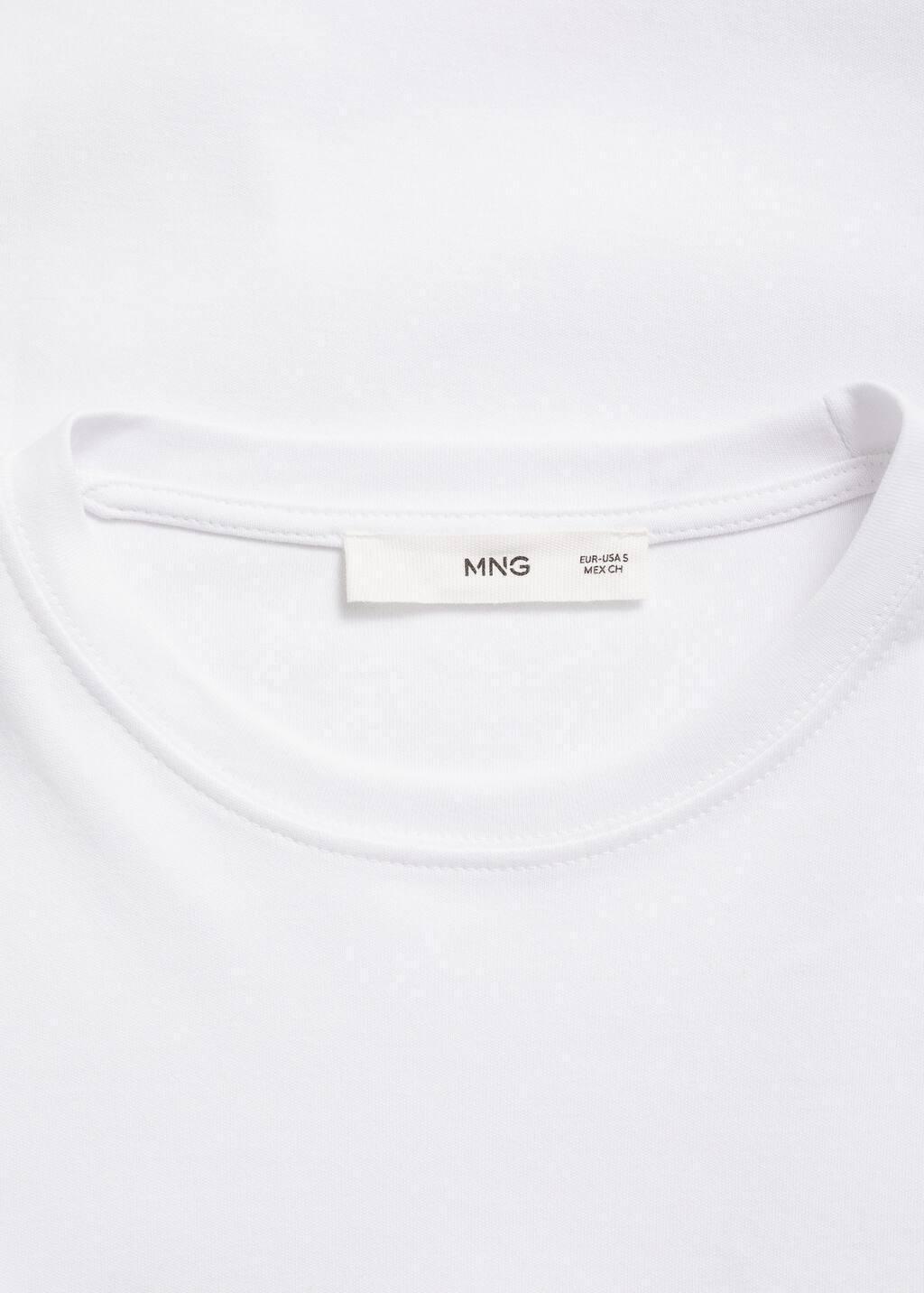White Thin Round-Neck T-Shirt, , large image number 5